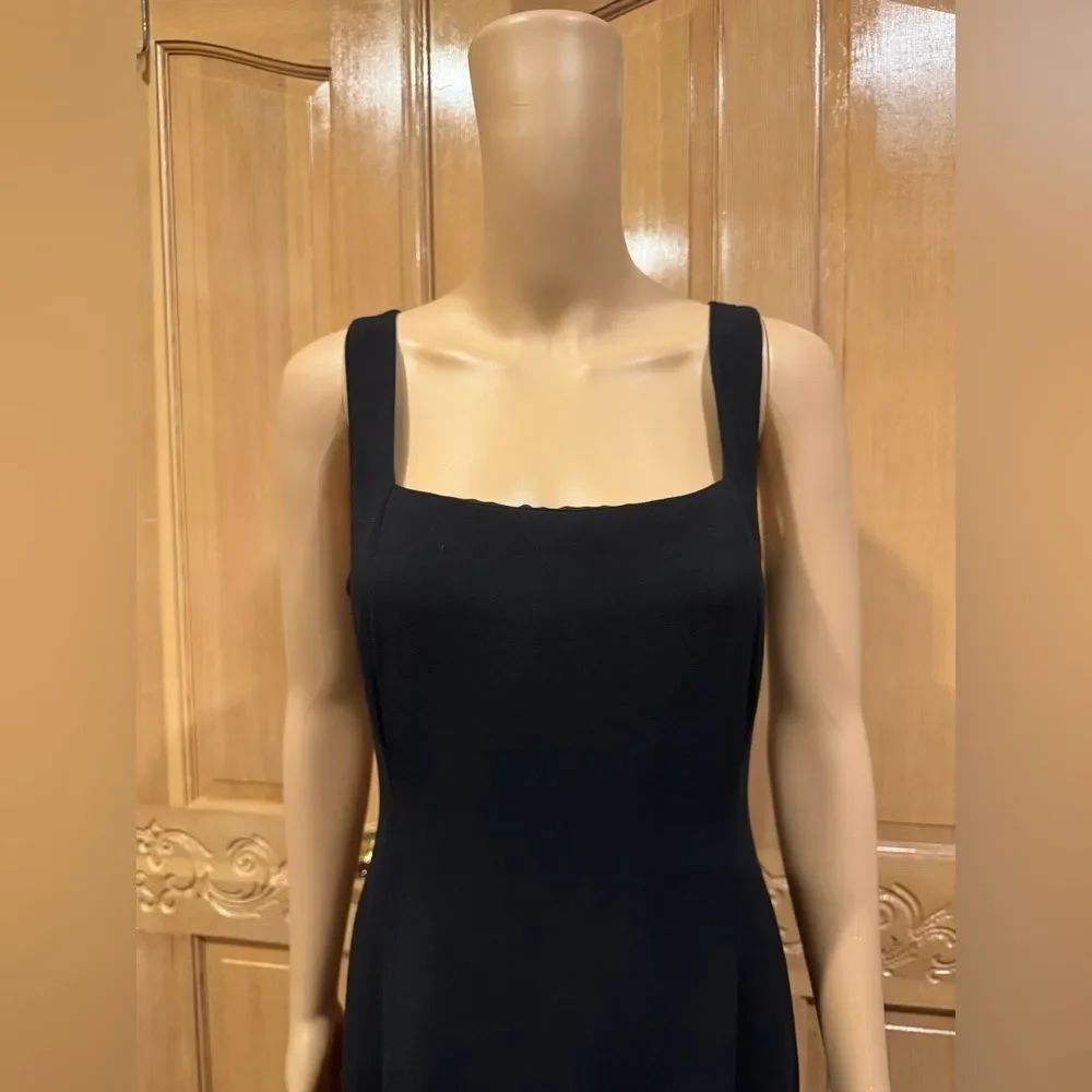 Ann Taylor Black Corset tie Back Sleeveless hi-Slit Maxi Dress Sz 10 - Picture 2 of 10